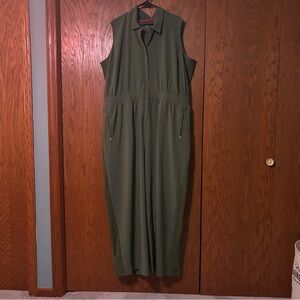 Olive Green Sleeveless Jumpsuit
